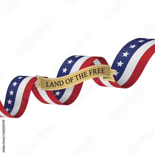 Celebrate freedom's spirit with iconic American flag ribbon and inspiring 