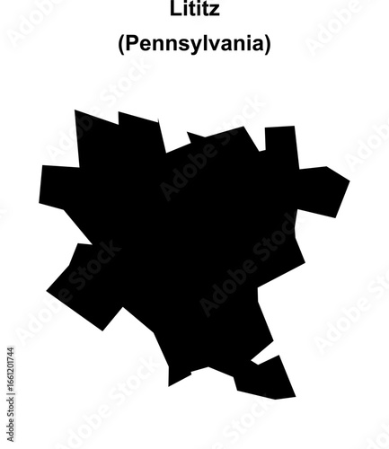 Lititz (Pennsylvania) blank outline map