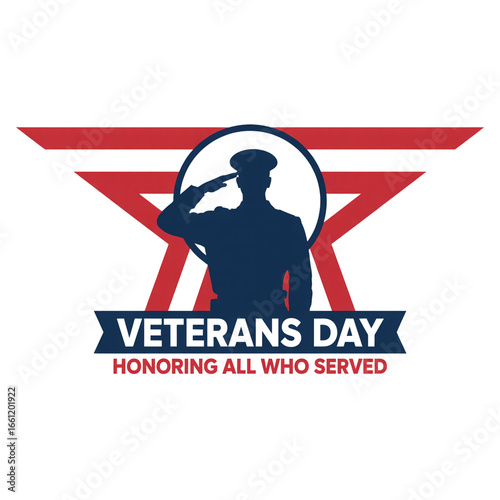 Saluting Veterans Day with pride honoring all who served in bold patriotic design