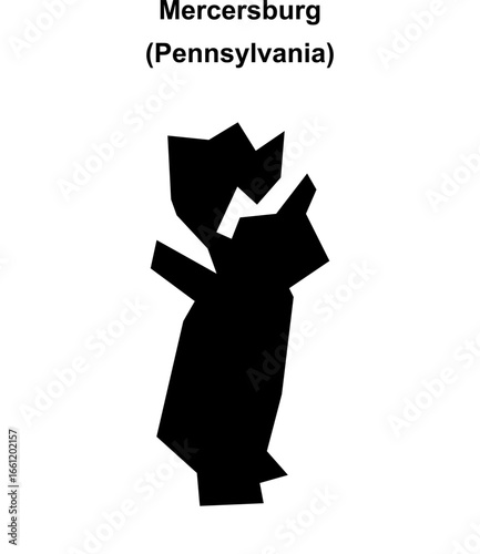Mercersburg (Pennsylvania) blank outline map