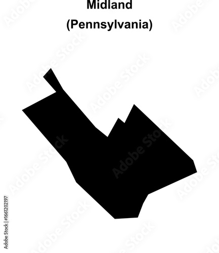 Midland (Pennsylvania) blank outline map