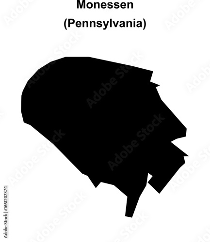Monessen (Pennsylvania) blank outline map