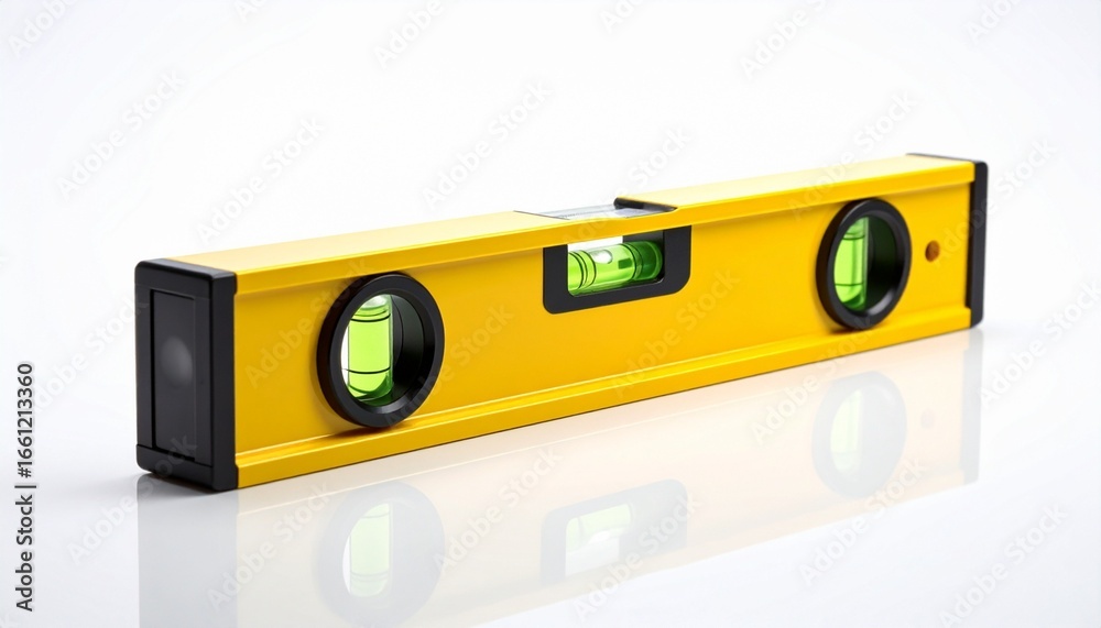 Fototapeta premium Yellow Spirit Level on a White Background