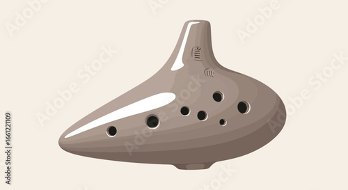 Charming ocarina design, crafted with a muted palette and simple style