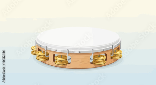Delicate Tambourine Illustration showcasing Musical Percussion Instrument