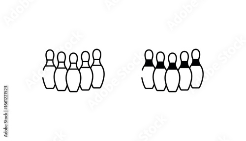 Bowling Pins icon design with white background stock illustration