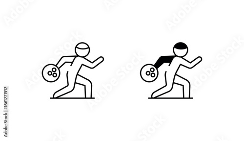 Bowling Throw icon design with white background stock illustration