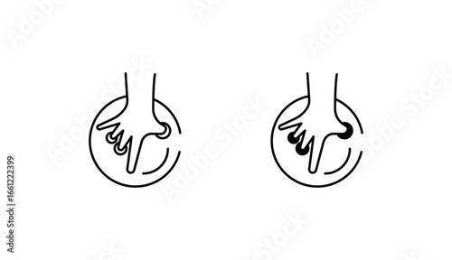 Hand Hold Bowling icon design with white background stock illustration