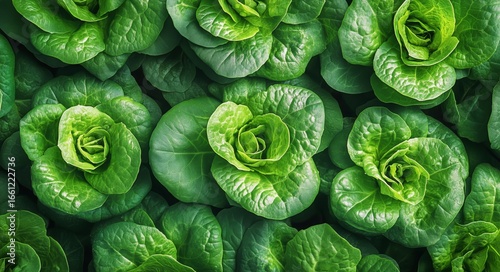 Fresh Lettuce Heads Growing in a Sustainable Green Garden During Daylight