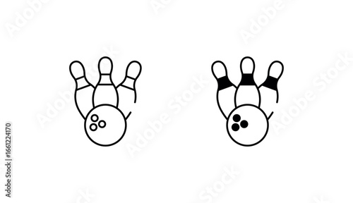 Bowling Strike icon design with white background stock illustration