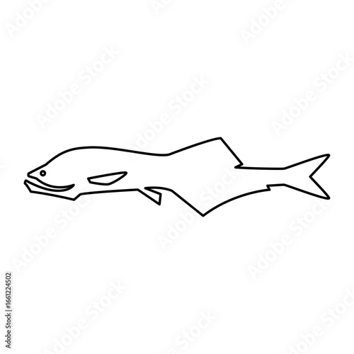 Cyclothone simple line illustration. Deep sea fish line icon illustration.