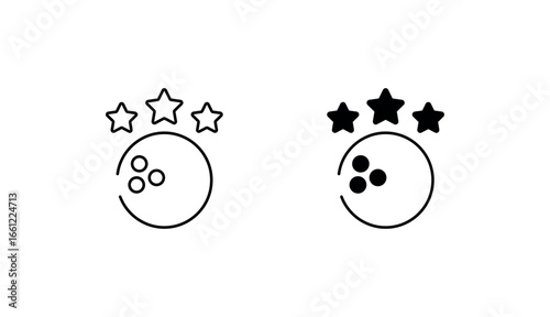 Bowling Star icon design with white background stock illustration