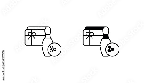 Bowling Voucher icon design with white background stock illustration