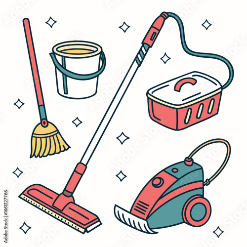 set of cleaning tools