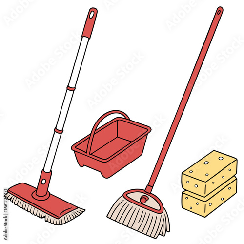set of cleaning tools