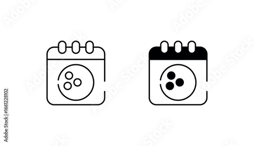 Bowling Match Date icon design with white background stock illustration