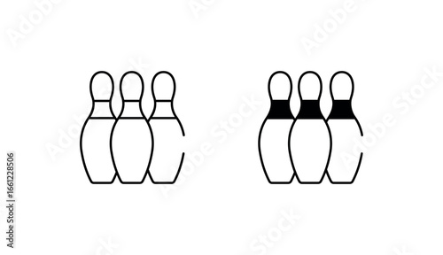 Bowling Equipments icon design with white background stock illustration