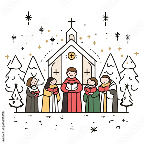 mass, christmas, festival, religion, vector, transparent background, church, winter, chapel, culture, faith, people, god, nativity, religious, season, celebration, xmas, december