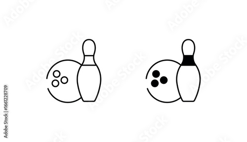 Bowling icon design with white background stock illustration
