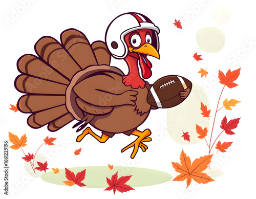 Thanksgiving turkey playing football