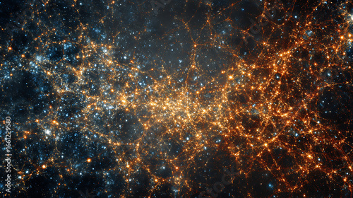 Exploration of the universe with cosmic web structure and galaxy filaments in deep space view image