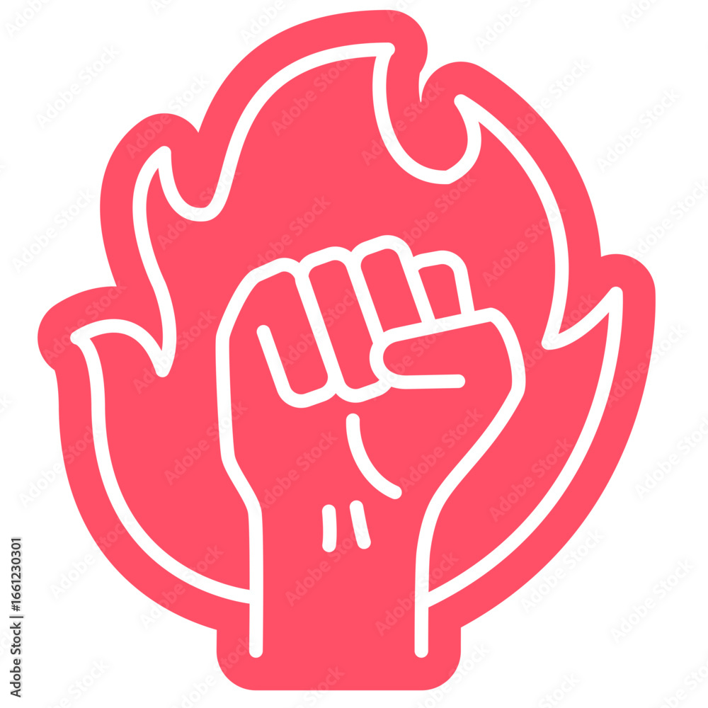 Obraz premium Fiery Fist Icon