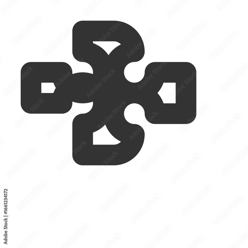 Obraz premium Abstract black game controller symbol on white background 
