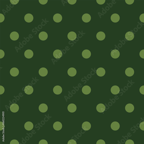 Darkgreen green polka dot seamless pattern vector