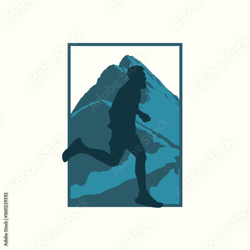 ultra Trail run logo vector