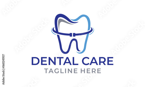 dental clinic logo design vector template illustration