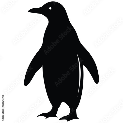 Penguin silhouette vector illustration.