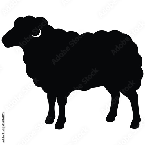 Sheep silhouette vector illustration.