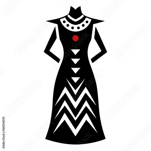 Simple Tribal Print Dress Illustration