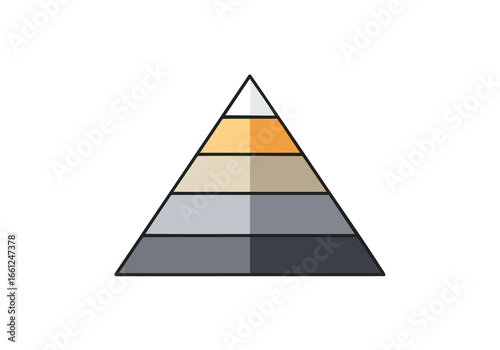 A five-tiered pyramid diagram with colored layers representing a hierarchy, isolated on a white background.