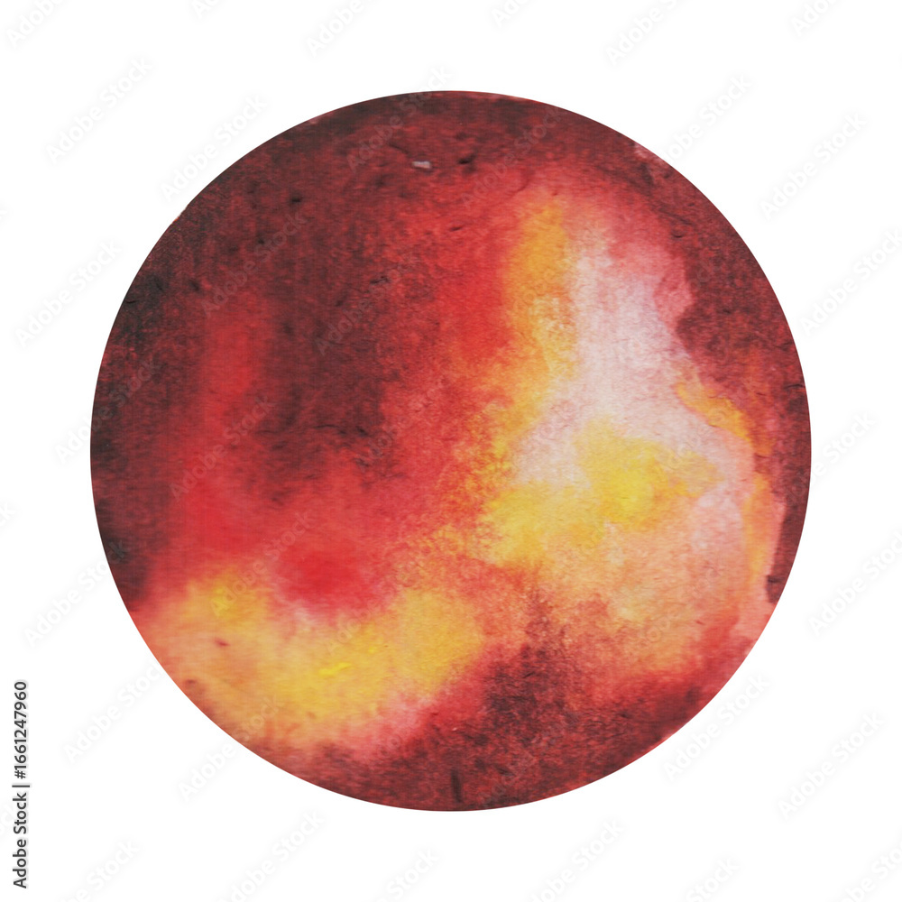 Obraz premium Watercolor Abstract Planet Illustration.