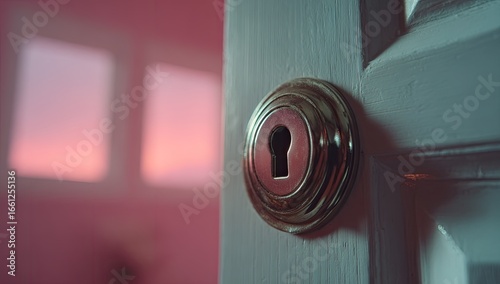 Close-up of a keyhole on a door