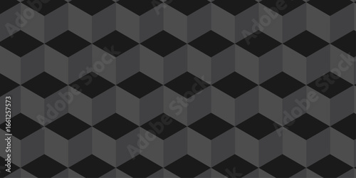 Black 3d modeling cubes Illustration decoration seamless black material pattern square design.	