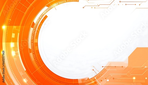 Abstract orange technology circle design