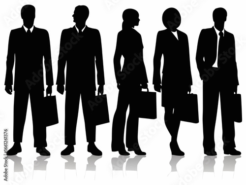 Diverse Business People Group Silhouettes