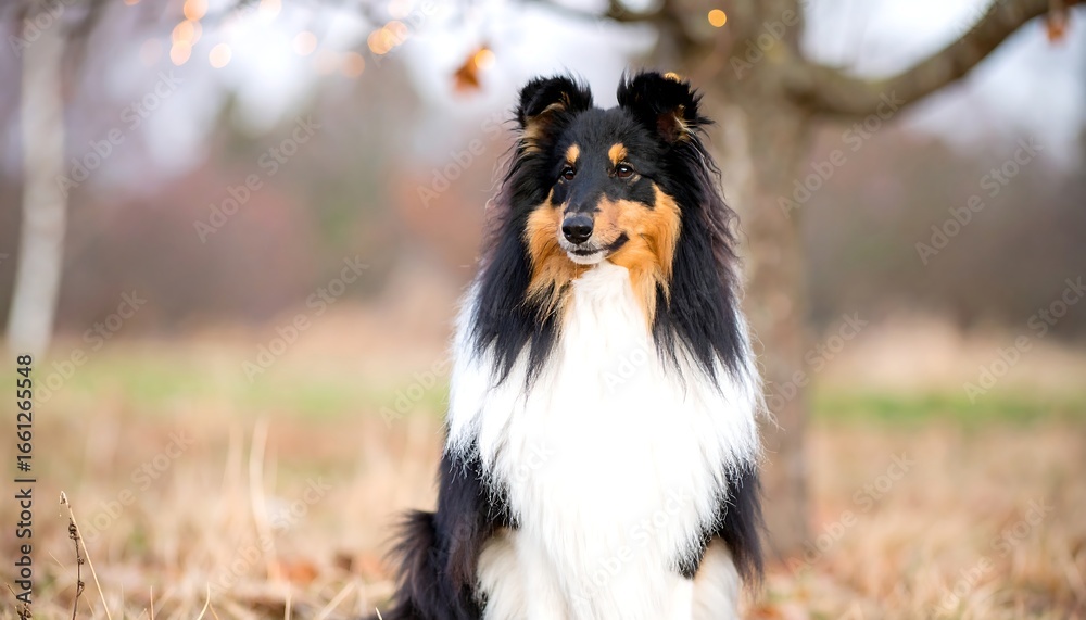Fototapeta premium Dog in autumnal setting