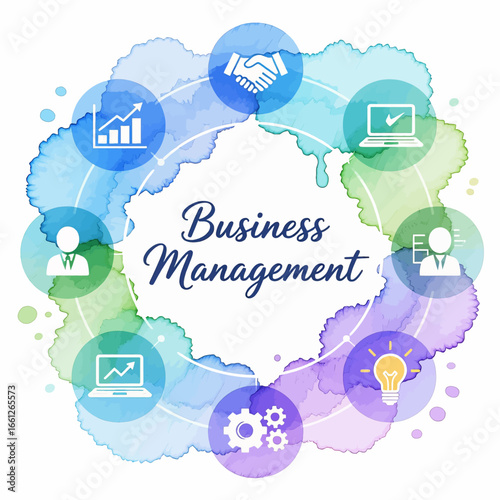 Business Management Concept with Global Network and Technology