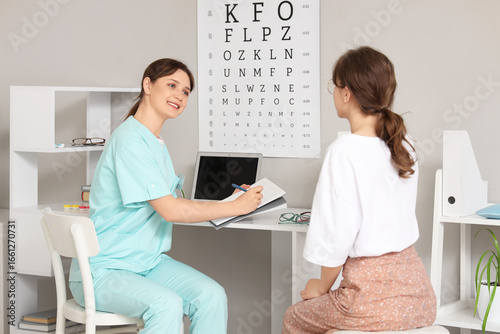 Female ophthalmologist work...