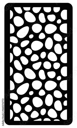 Garden Screen with random shapes of rocks