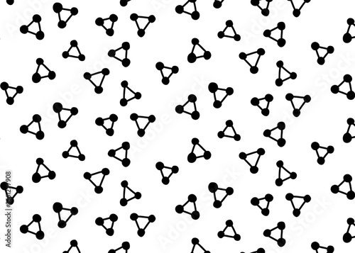 A black vector icon collection of science particles