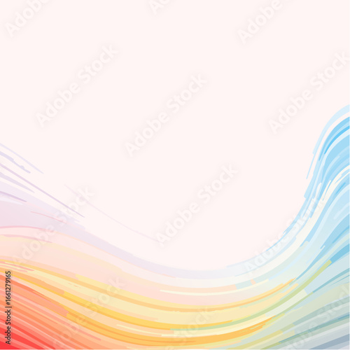 A smooth rippled background in rainbow tones, softly blending for a gentle, flowing atmosphere in any project.