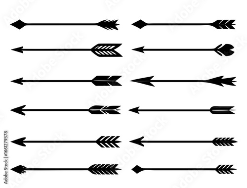 Hipster arrows collection. Big set of hand drawn, hipster arrows. Set of black hand drawn arrows. Set of Indian style arrows. Arrow for all design. Indian elements.