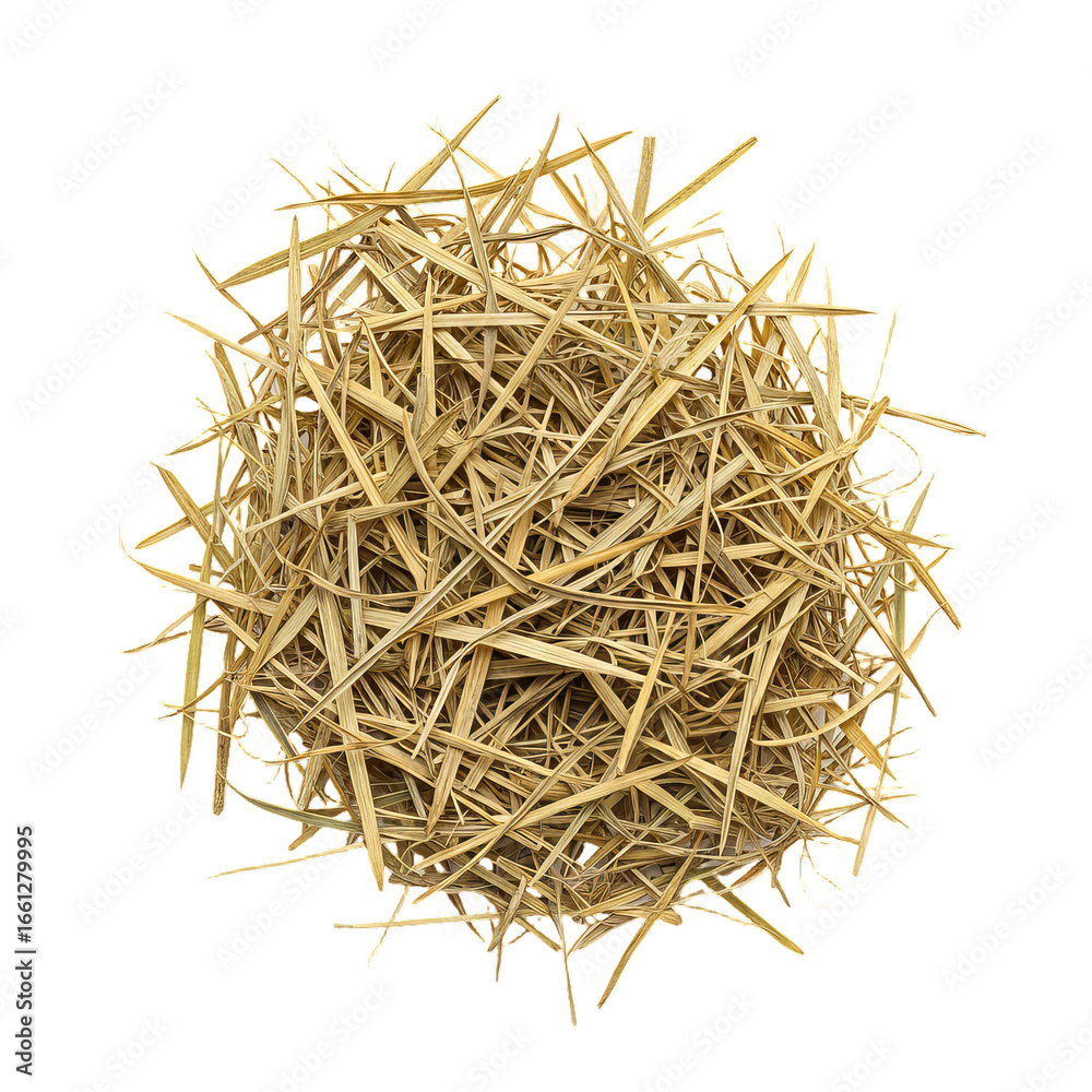 Fototapeta premium Cut Dry grass isolated on white transparent background, PNG