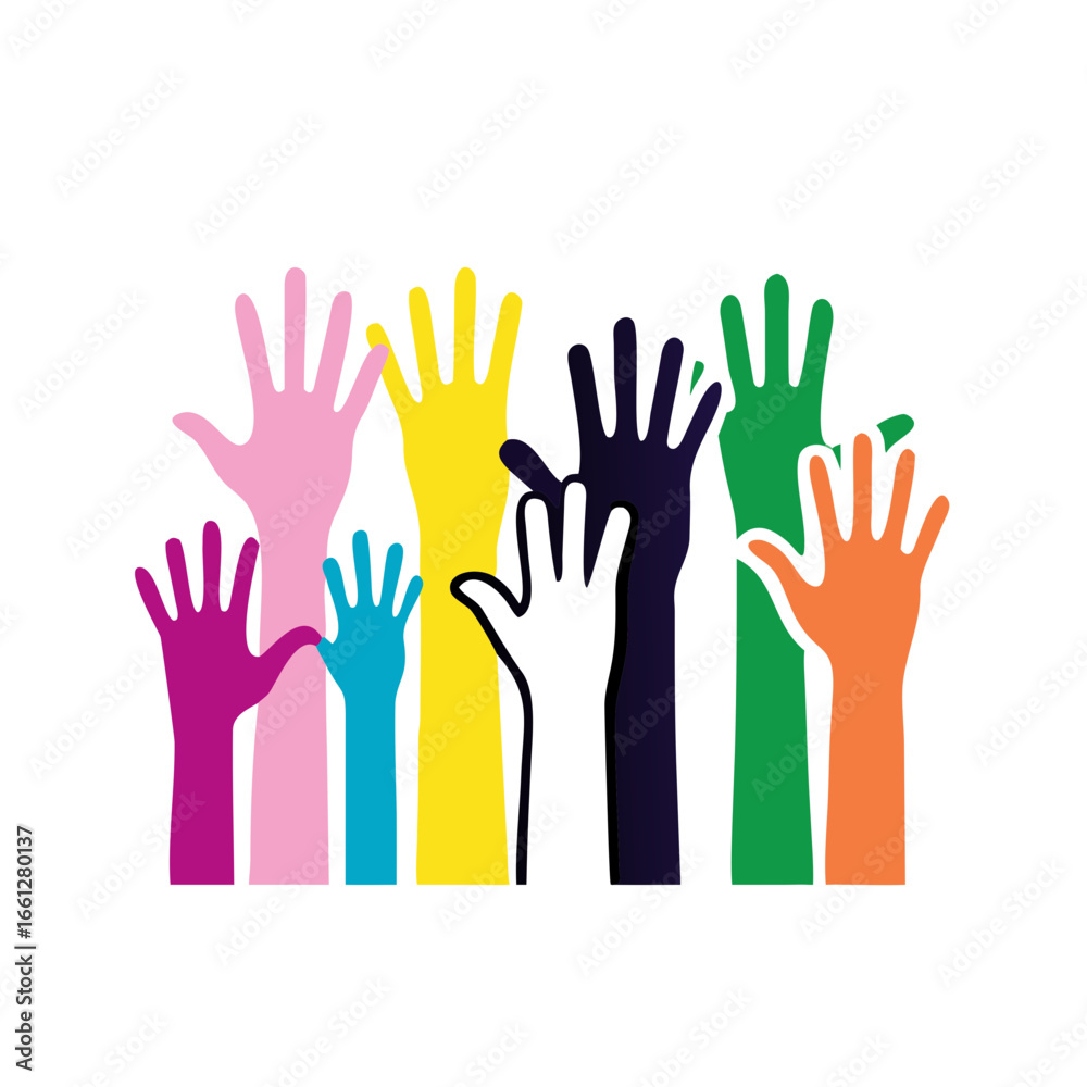 Fototapeta premium colorful up hand background, illustration vector template