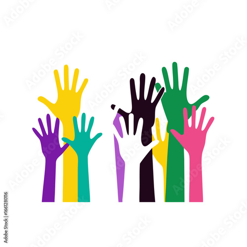 colorful up hand background, illustration vector template