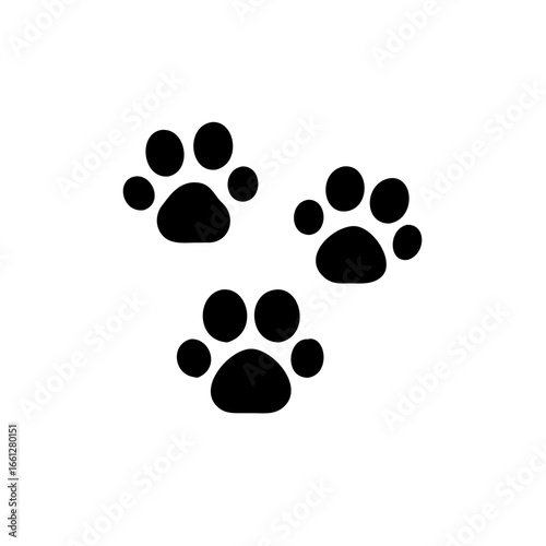 Dog or cat footprint vector icon illustration, animal paw print isolated on white background